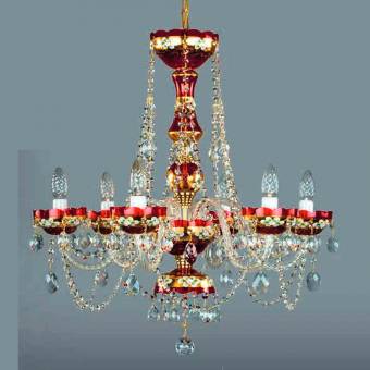 Хрустальная люстра Art Glass VENDULA VI red